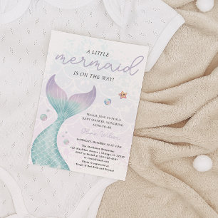Little Mermaid, Nautical Under The Sea Baby Shower Invitation