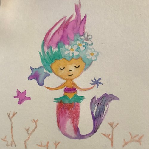 Little Mermaid Note Card