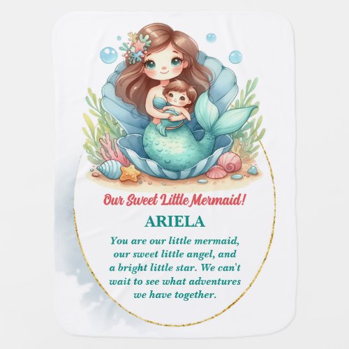 Little Mermaid Nursery Baby Blanket