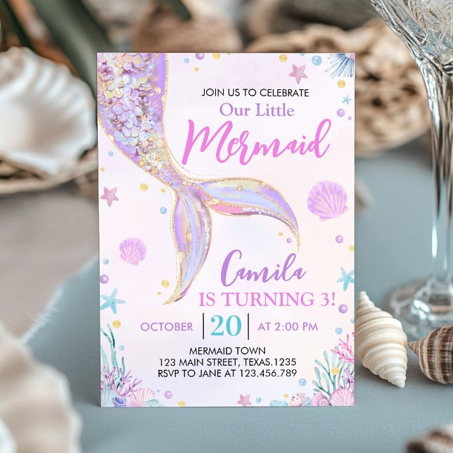 Little Mermaid Ocean Themed Birthday Invitation (Creator Uploaded)