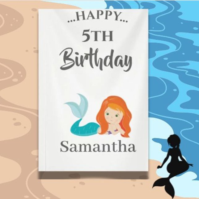 Little MERMAID PARTY theme Banner (Dive into a world of beauty with our Ocean Watercolor MERMAID )