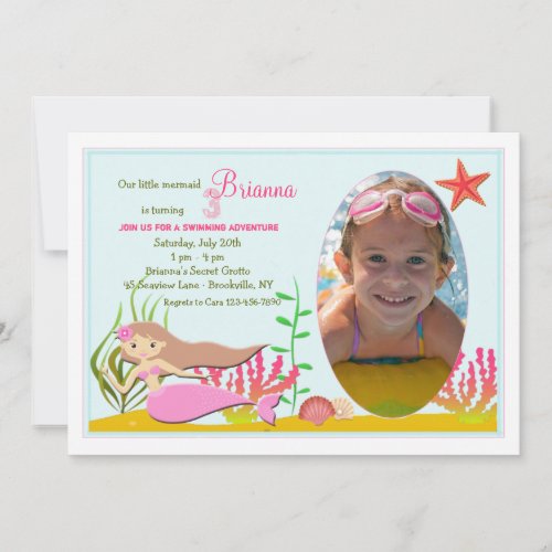 Little Mermaid Photo Invitation