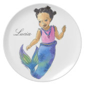 Little Mermaid Plate customized with name (Front)