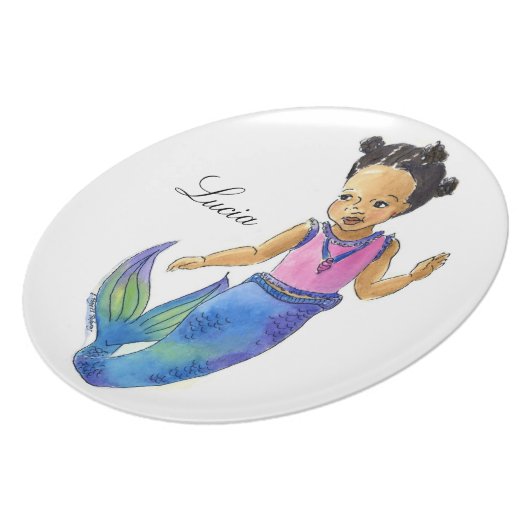 Little Mermaid Plate customized with name (Left Side)