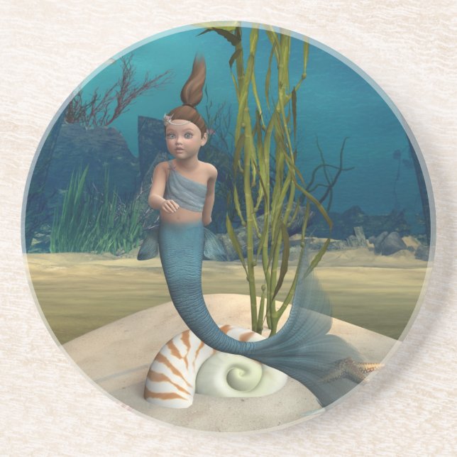 Little Mermaid Sandstone Coaster (Front)