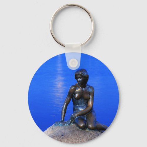 Little mermaid statue Copenhagen Denmark Keychain