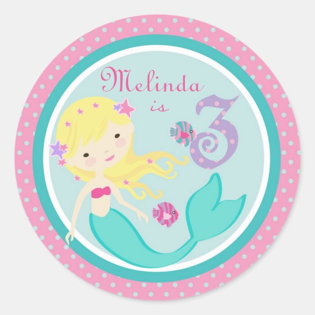 Little Mermaid Sticker Blonde 3B (Front)