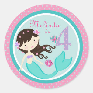 Little Mermaid Sticker Brunette 4B