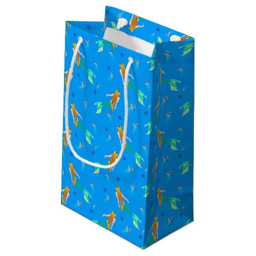 Little Mermaid Swimming birthday Party Pattern Small Gift Bag