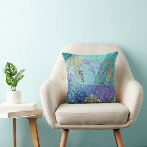 Little Mermaid Throw Pillow