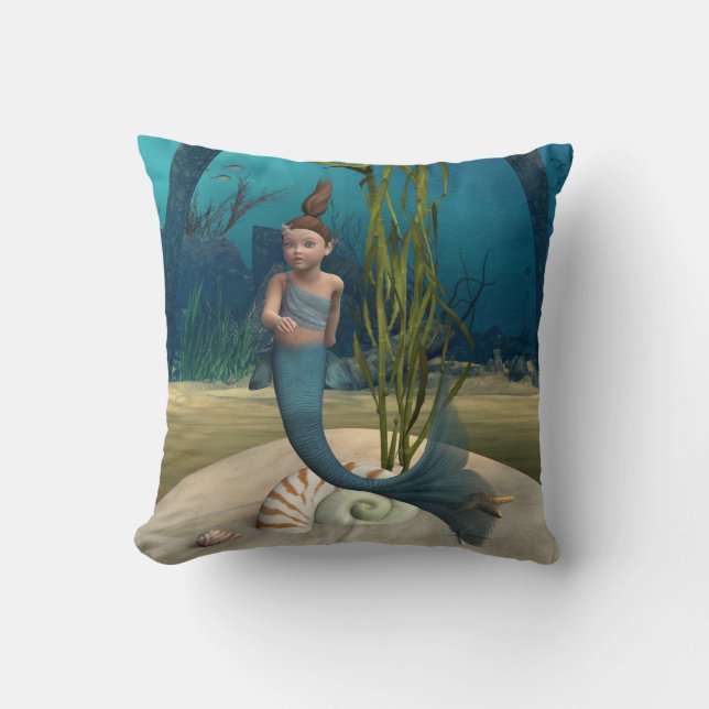 Little Mermaid Throw Pillow (Front)