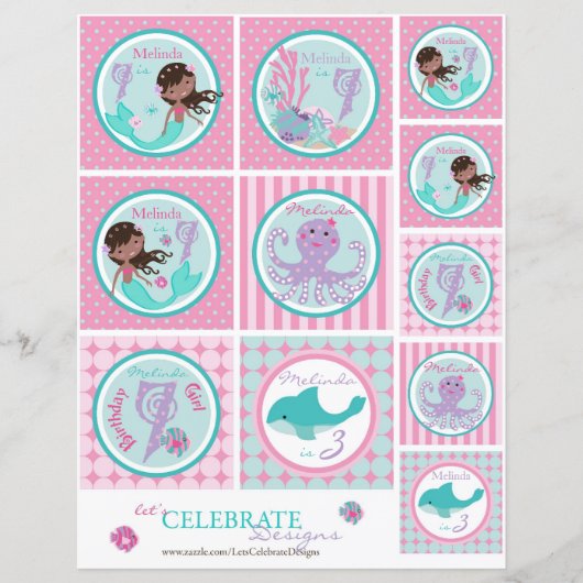 Little Mermaid Topper Template AA7 (Front)
