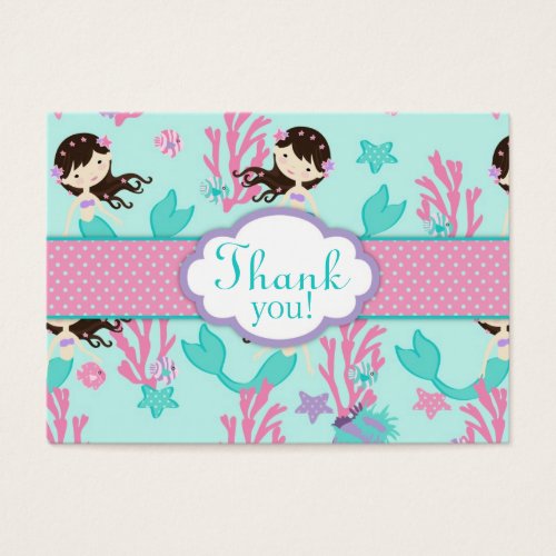 Little Mermaid TY Gift Tag L Brunette Business Cards