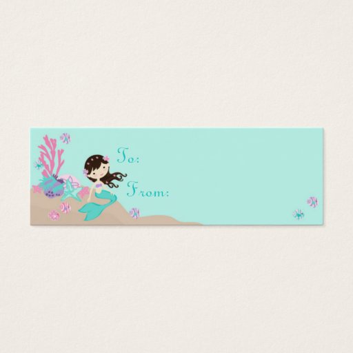 Customizable Little Mermaid TY Gift Tag S Brunette Business Card Templates