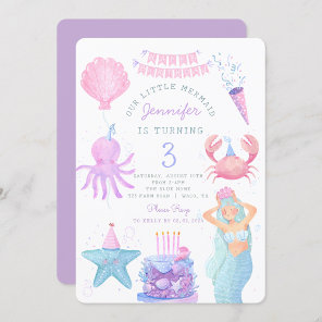 Little Mermaid Under sea Magic Birthday Invitation