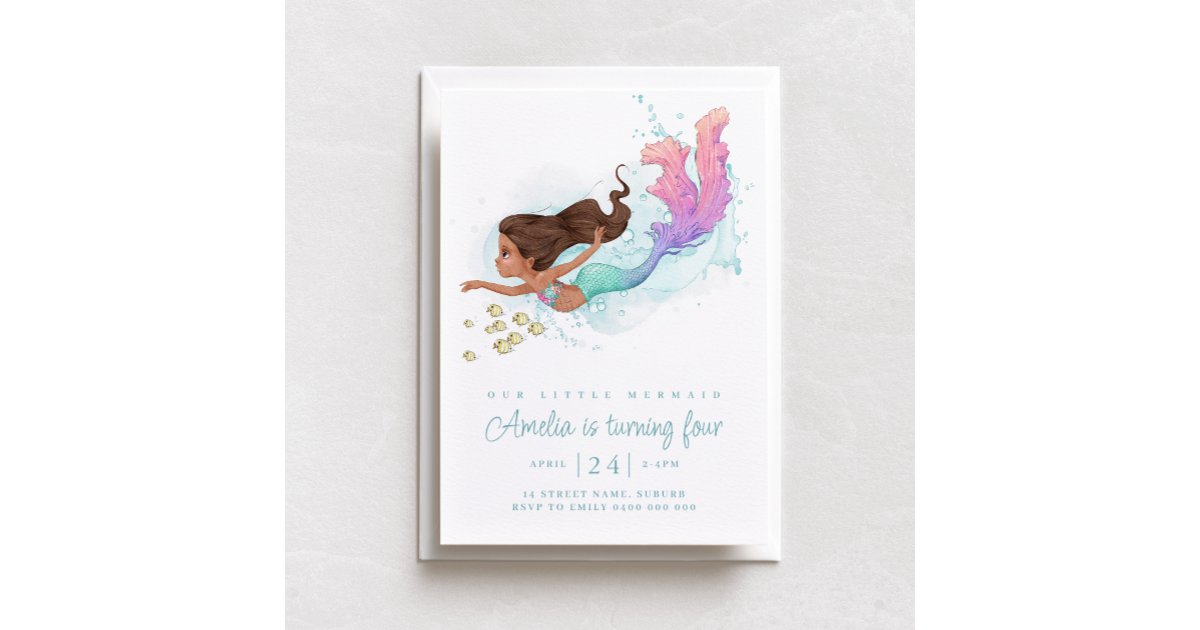 Little Mermaid, Under the Sea Birthday Invitation