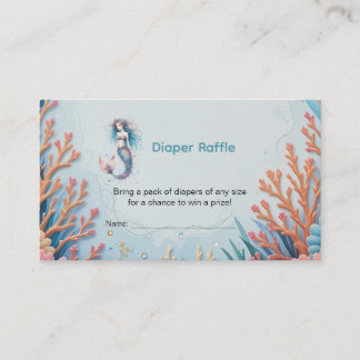 Little Mermaid UnderSea Baby Shower Diaper Raffle Enclosure Card