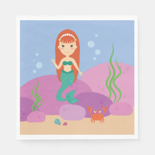 Little mermaid underwater sealife  napkins