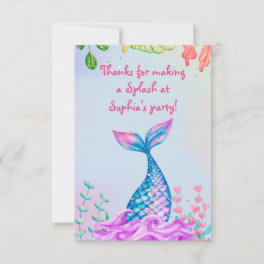 Little Mermaid Underwater Thank You Card