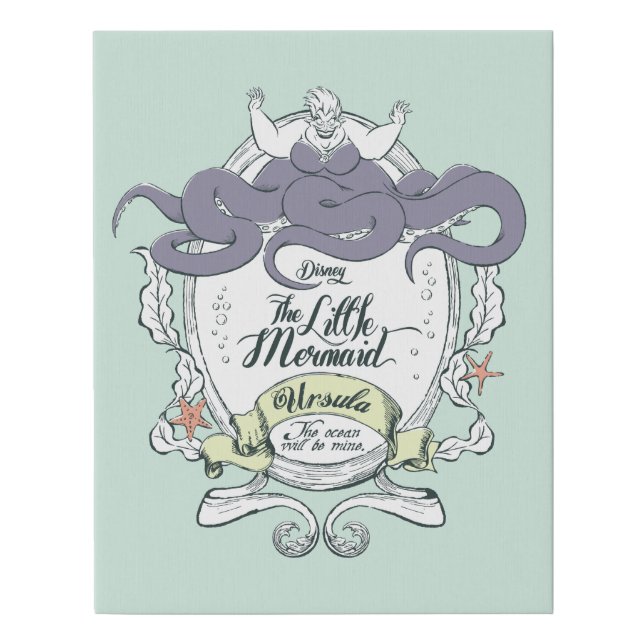 Little Mermaid | Ursula - The Ocean Will Be Mine Faux Canvas Print (Front)