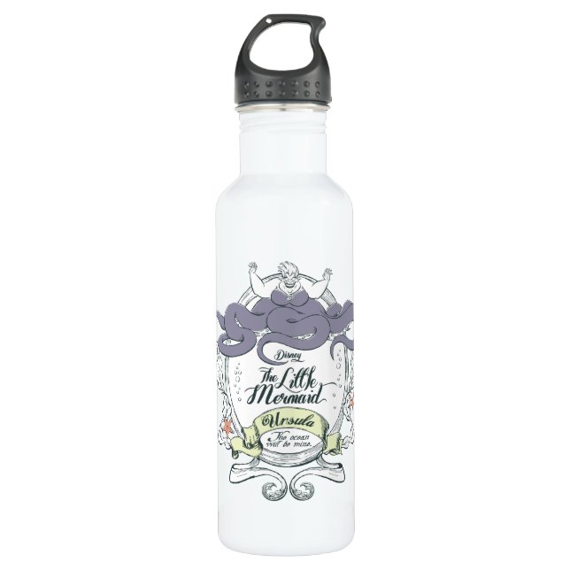 Little Mermaid | Ursula - The Ocean Will Be Mine Stainless Steel Water Bottle (Front)