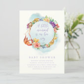 Little Mermaid Way Baby Shower Girl Simple Floral Invitation (Standing Front)