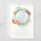 Little Mermaid Way Baby Shower Girl Simple Floral Invitation (Front)