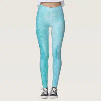 Little Mermaid Yoga Pants Fish Scales Blue Water