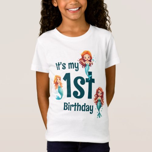 Little Mermaids Under the Sea Birthday Party White T_Shirt