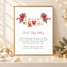 Little Merry Baby Shower Don't Say Baby Game Sign