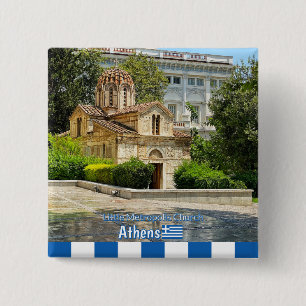 Little Metropolis church in Athens, Greece travel Button