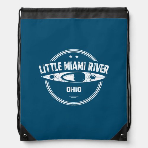 Little Miami River Ohio Kayaking Drawstring Bag