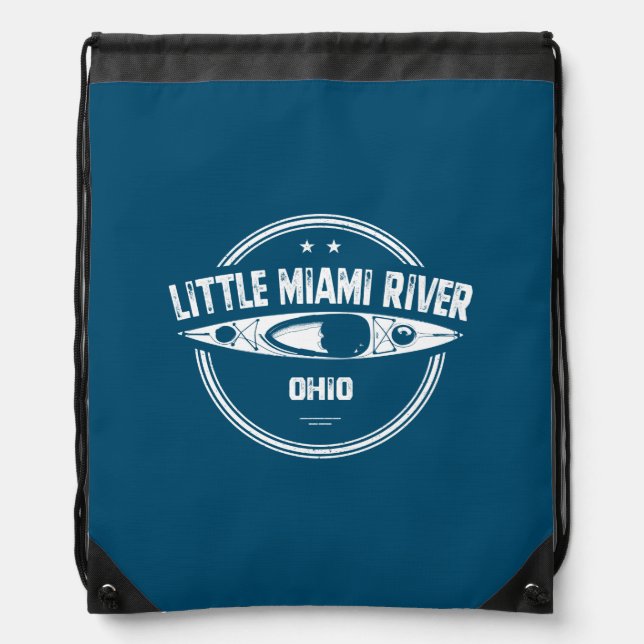 Little Miami River Ohio Kayaking Drawstring Bag (Front)