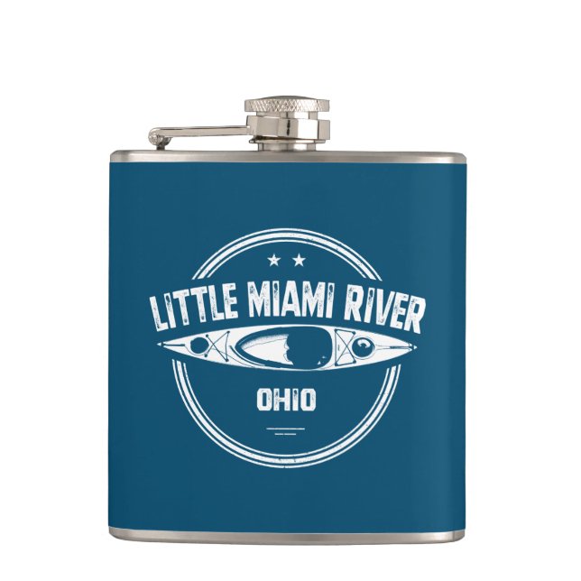 Little Miami River Ohio Kayaking Flask (Front)