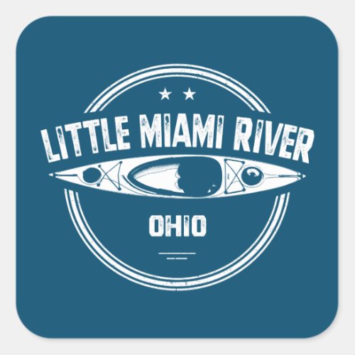 Little Miami River Ohio Kayaking Square Sticker