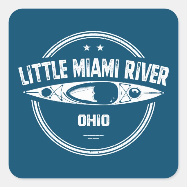 Little Miami River Ohio Kayaking Square Sticker (Front)