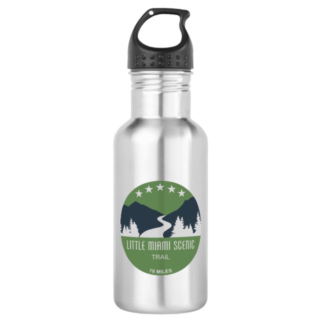 Little Miami Scenic Trail Stainless Steel Water Bottle (Front)