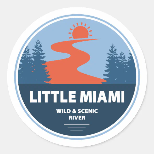 Small River Sticker Little Miami Wild And Scenic River Classic Round Sticker | Zazzle