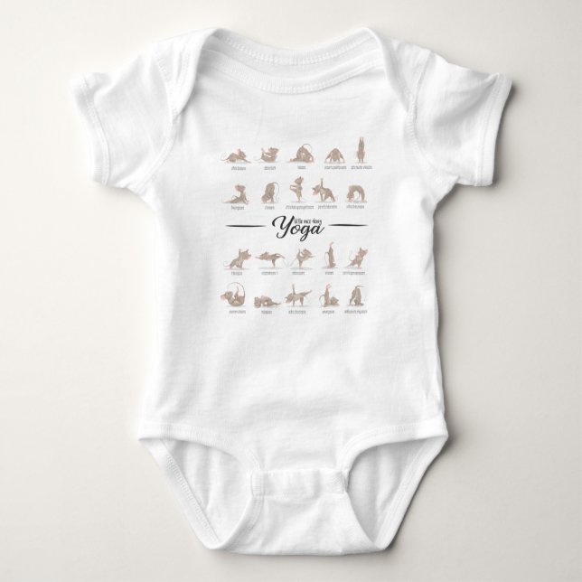 Little mice doing yoga baby bodysuit (Front)
