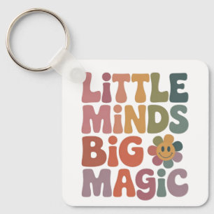 Little Minds Big Magic Retro Teacher Quote Keychain