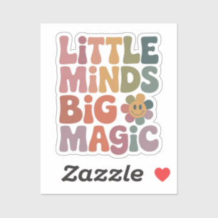 Little Minds Big Magic Retro Teacher Quote Sticker