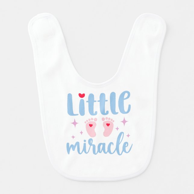 "Little Miracle" Baby Quotes Baby Bib (Front)