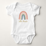 Little Miracle Cute Boho Watercolor Rainbow Coral Baby Bodysuit at Zazzle