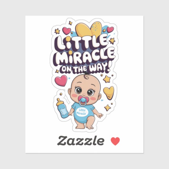 Little Miracle on the Way. Pregnancy Celebrate  Sticker (Sheet)