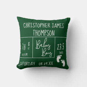 "Little Miracle: Personalized Baby Boy Photo Throw Throw Pillow