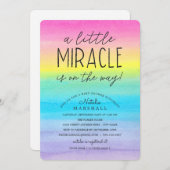 Little Miracle | Watercolor Rainbow Baby Shower Invitation (Front/Back)