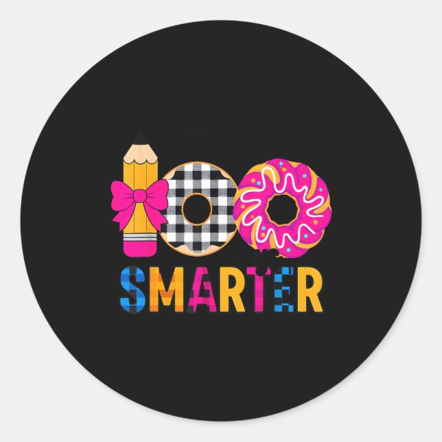 Little Miss 100 Days Smarter Celebration 100 Days  Classic Round Sticker (Front)