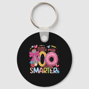 Little Miss 100 Days Smarter Donut Happy 100th Day Keychain