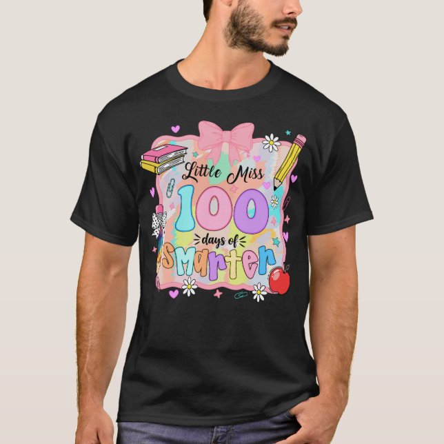Little Miss 100 Days Smarter Girls Kids T-Shirt (Front)