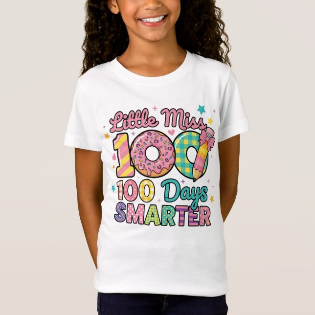 Little Miss 100 Days Smarter  T-Shirt (Front)